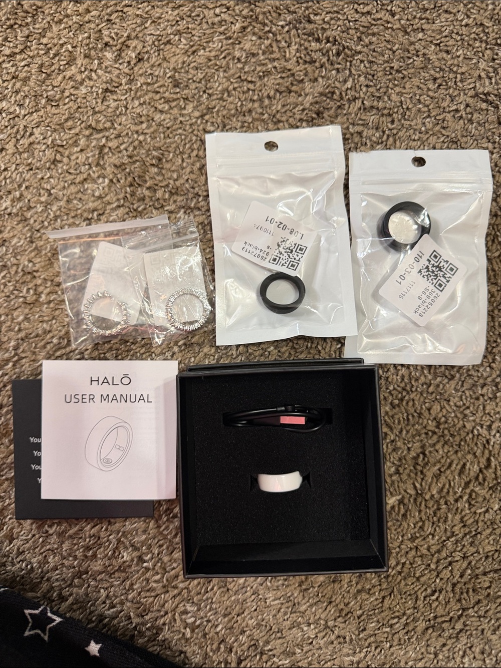 White Halo Smart Ring 4 With Extra Accessories Size 7
